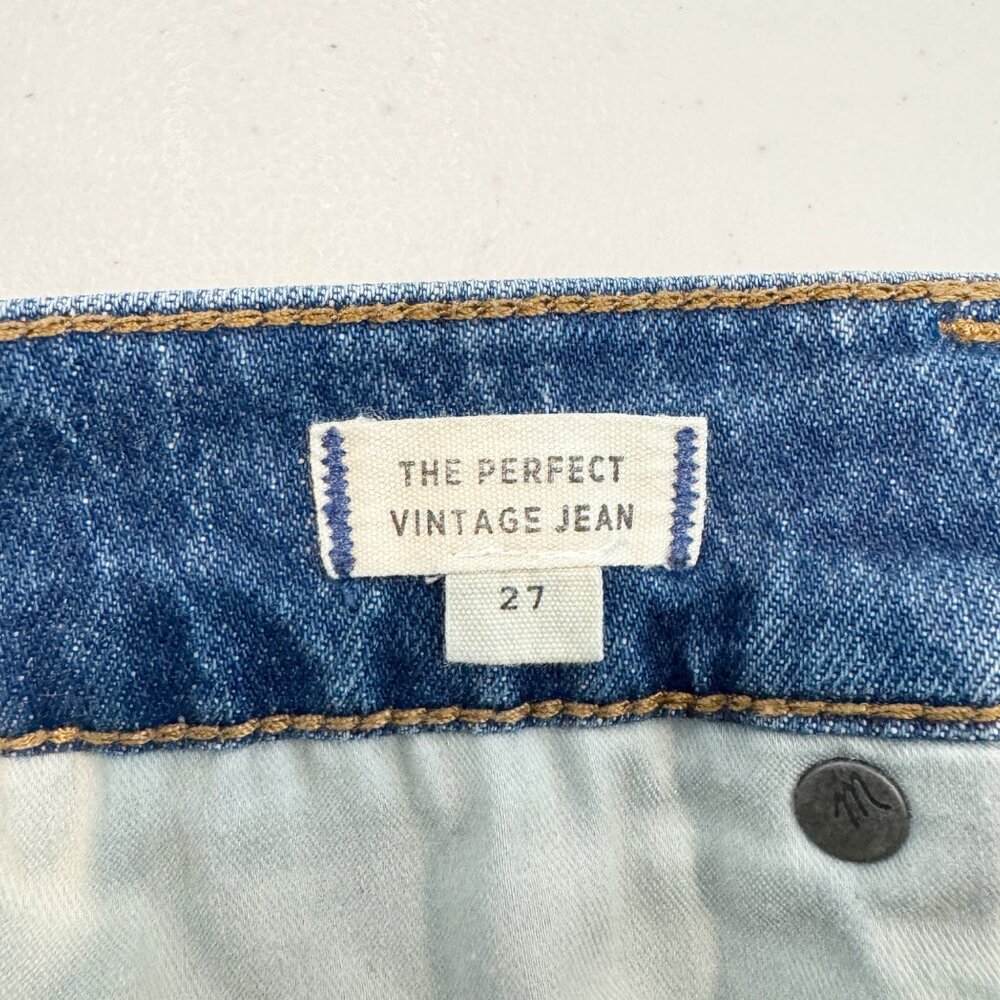 Madewell The Perfect Vintage 90s Tapered High‎ Rise Mom Dark Blue Jeans Size 27 - Picture 7 of 12